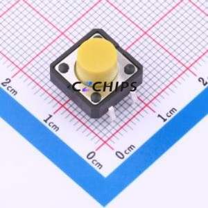 TP11013580 Tactile Switch Through hole Component (THT)-4P,12x12mm Switch Single Pole Single Throw Round Button 3.5N Through Hole - Product Image 1