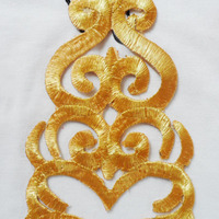 Broderie personnalisée or et argent grande presse à chaud fer à repasser sur appliques métalliques autocollant enfants robes décor patchs de transfert de chaleur