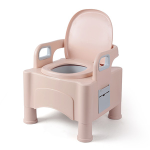 Steel Handicapped Folding Portable Adult Potty Chair for Elderly Height-adjustable Commode Toilet Chair - Product Image 1