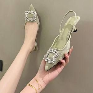 <span class=keywords><strong>Petit</strong></span> frais nouveau style diamant carré bouche pointu retour doux tempérament de femmes à talons hauts sandales 9-98 - Product Image 2