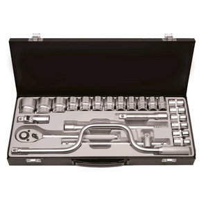 Jeu de douilles GTY de haute qualité CR-V 24 pièces 1/2 po, boîte métallique, qualité taïwanaise, clé à cliquet, poignée rapide, jeu d'outils à main, kits de mécanicien - Product Image 1