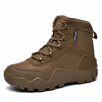 Bottes tactiques pour hommes, tige en daim, fermeture à lacets, semelle en caoutchouc épaisse, bottes de randonnée été/hiver avec doublure en mesh