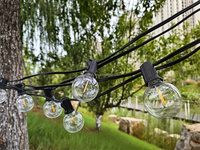 Guirnalda de Luces LED G40 de 25 Pies, 50 Pies, 100 Pies, Luces de Exterior con Bombillas Resistentes a los Golpes, Guirnalda Decorativa para Exteriores
