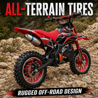 Mini-motos tout-terrain Yaztor Red 49cc à essence, 2 temps, livraison rapide depuis l'entrepôt américain, moto tout-terrain pour enfants