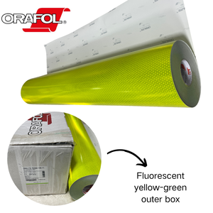 Film de marquage de sécurité fluorescent jaune vert ORAFOL VC412, rouleau réfléchissant extérieur haute visibilité, étiquettes découpées sur mesure - Product Image 2