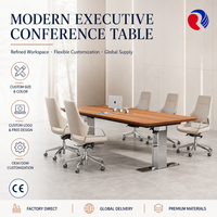 Table de réunion pour bureau de startup avec bureau de conférence moderne en bois et design modulaire compact pour petite équipe