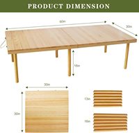 Boîte en bois pliable de style bohème, artisanat en bois, table de pique-nique portable en bois avec pieds réglables, adaptée au camping