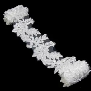 High grade, beautiful, trendy polyester fiber heavy beads and sequin edging lace are suitable for clothing and apparel
