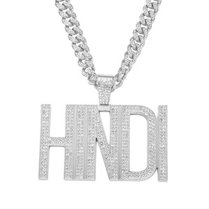 Collier chaîne cubaine épaisse style vidéo musicale, entièrement orné de cristaux étincelants, accessoire bling-bling - Product Image 4