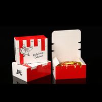 Boîte d'emballage pour nuggets de poulet, cuisses de poulet, boîte d'emballage pour hamburger de poulet, couleur personnalisée par les fabricants, film anti-huile, pliage gratuit