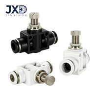 Raccord pneumatique réglable LSA/PSA/SA 4mm 6mm 8mm 10mm 12mm avec vanne de régulation de débit d'air et indicateur de vitesse