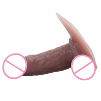 Funda de silicona realista para pene con escroto grande, suave, para FTM, prótesis de pene para lesbianas, venta al por mayor