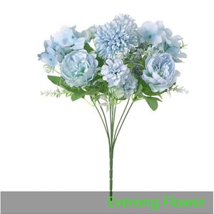 Everong 7 peonías coloridas, flores artificiales, guía <span class=keywords><strong>de</strong></span> boda, decoración floral personalizada interior del hogar - Product Image 5