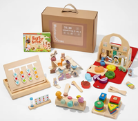 Coffret Montessori personnalisé pour enfants de 25 à 30 mois Kit de jeu éducatif avec fonctions multiples Matériau bois Aide-maman