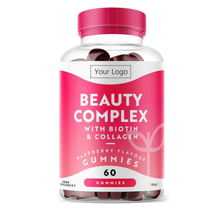 Collagen Beauty <strong>Vitamins</strong> Complex Gummy Candy Women 60 Gummies Raspberry Flavor Organic Gluten-Free Natural <strong>Skin</strong> <strong>Nails</strong> Face Care - Product Image 3