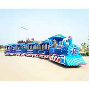 Kiddie Amusement Park Rides Fun Fair Attraction 14 Seats Shopping Mall Mini Electric Road Trackless Tourist Train For Sale