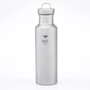 Umwelt freundliche einwand ige Wasser flasche Leichte tragbare Trink flasche Sport flasche aus reinem Titan für Wander camping