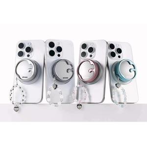 Trendy Silver Plated Magnetic Compact Case Phone Stand Blush Powder <b>Empty</b> <b>Box</b> Cosmetic Packaging Mirror Custom Logo - Product Image 1