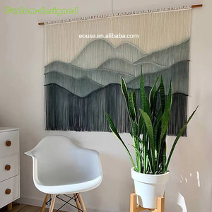 Boho Gradient Vert Couleur Suspendu Teint À La Main rame Mur Art Coton Maison Café Restaurant Hôtel Décoration - Product Image 5