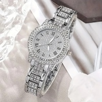 Ensemble de bijoux pour femme LP09 : montre à quartz, collier, bracelet, bague, chaîne en acier inoxydable, cadran en verre, boucles d'oreilles en alliage