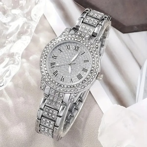 Conjunto de Reloj de Cuarzo de Moda para Mujer LP09, Collar, Pulsera, Anillo, Cadena de Cristal de Acero Inoxidable, Esfera de Cristal, Aretes de Aleación - Product Image 5