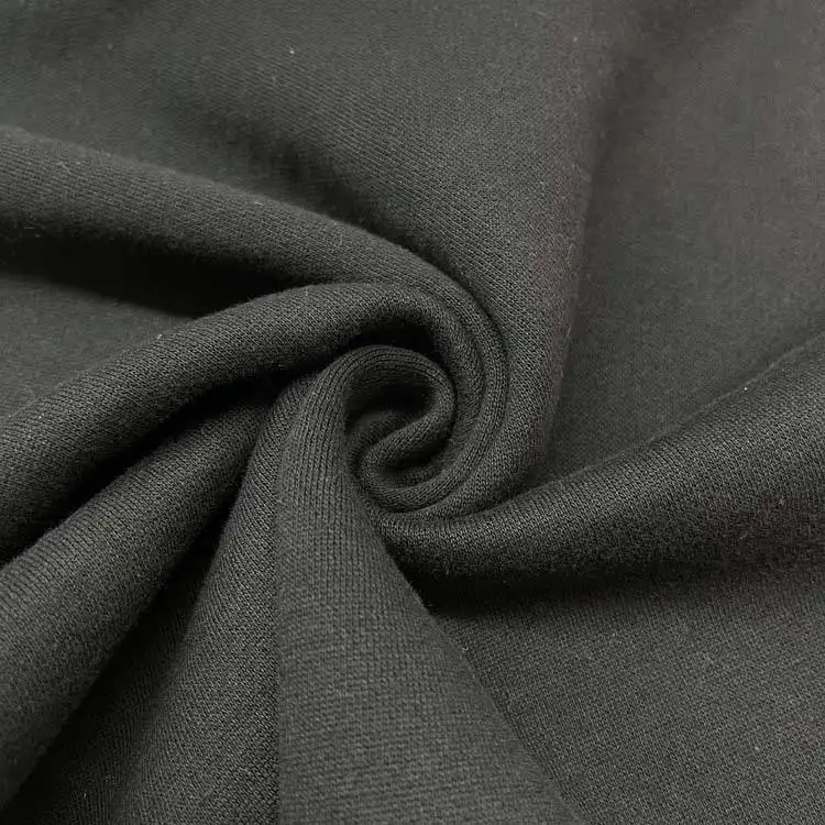 Knitted plain dyed 65%polyester 35%cotton tc french terry fleece fabric for hoodie and sweatshirt