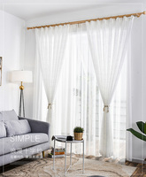 Rideaux en lin de haute qualité, Tulle translucide, décoration de fenêtre de maison moderne, Voile blanc pour salon, panneau simple