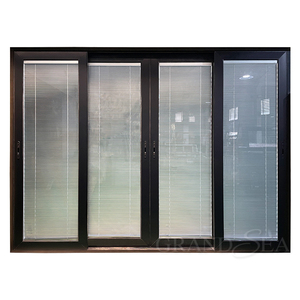 Puerta corredera de vidrio templado personalizada para habitación, persianas magnéticas de diseño simple - Product Image 1