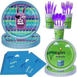 Décorations de fête d'<span class=keywords><strong>anniversaire</strong></span> sur le thème de <span class=keywords><strong>Fortnite</strong></span> pour une ambiance festive et une mise en scène optimale, inspirées des meilleures ventes de jeux vidéo en papier sur le thème de l'alpaga. - Product Image 2