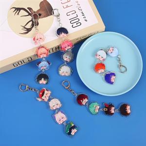 Vente en gros de porte-clés en acrylique anime, forme irrégulière, impression UV, légers, souvenirs, pendentifs de personnages de dessins animés - Product Image 2