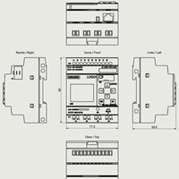 Módulo Lógico LOGO 12/24RCE, Fuente de Alimentación para Pantalla / E/S 12/24 V CC/relé, 8 DI (4 AI)/4 DO Memoria 400 Bloques 6ED1052-1MD08-0BA2