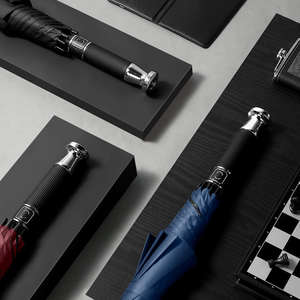 Fabricante al por mayor paraguas de golf de lujo personalizado de 27 pulgadas grande a prueba de viento estilo recto diseño clásico logotipo de marca impresiones - Product Image 3