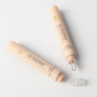 Emballage de tube de traitement des lèvres personnalisé Tube de peinture souple beige avec applicateur PP Tube de compression pour brillant à lèvres baume à lèvres 10ml 15ml 30ml