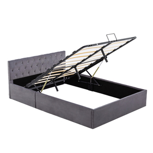 Giường với lưu trữ 140x200 Vua kích thước bằng gỗ hiện đại duy nhất thanh lịch sang trọng khá containable encaissable đồ nội thất phòng ngủ khá - Product Image 3