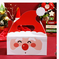 Boîtes cadeaux en papier de Noël personnalisables, vides, pour bonbons, biscuits, gaufrettes, pommes, en-cas de fête, emballage à emporter
