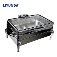Liyunda Hotel Cateringapparatuur Rechthoek 9l Chaffing Schotel Foodservice Tray Display Container Buffetkachel Chafer