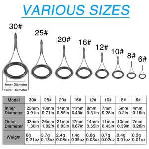 10 pièces Guides de <span class=keywords><strong>canne</strong></span> <span class=keywords><strong>à</strong></span> <span class=keywords><strong>pêche</strong></span> Kit de réparation Guides en acier inoxydable <span class=keywords><strong>anneau</strong></span> en <span class=keywords><strong>céramique</strong></span> anneaux de guidage de <span class=keywords><strong>canne</strong></span> <span class=keywords><strong>à</strong></span> <span class=keywords><strong>pêche</strong></span> fournitures de construction de tige - Product Image 2
