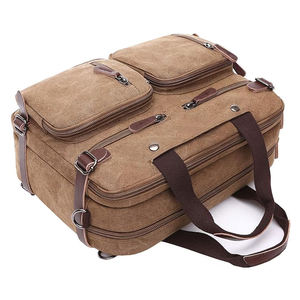 Meilleur grand marron hommes cartable imperméable velours côtelé convertible sac à dos sac de messager pour hommes 17 pouces ordinateur portable - Product Image 2