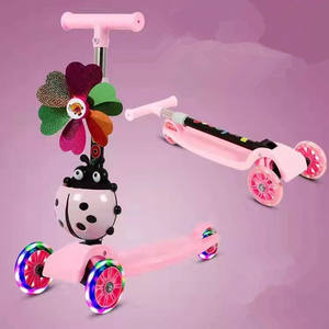 สกู๊ตเตอร์เด็ก 3 ล้อ พับได้ พร้อมตะกร้าลายเต่าทองและกังหันลม ราคาถูก ขายดี - Product Image 3