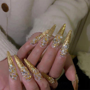 Eternal Night Star River Mirror Demon Nail Salon Mismo estilo Nail Shop Oro blanco Espejo mágico Crush Glass Nail Material - Product Image 6