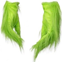 Costume de monstre vert en fourrure de Noël Echo Grinch avec masque