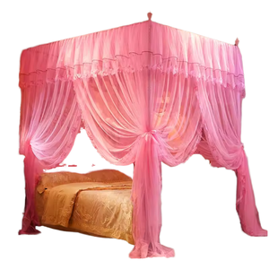 Moustiquaires pliantes de luxe modernes en polyester pour lits Queen/King/Twin, idéales pour les chambres à coucher et l'extérieur en été - Product Image 4