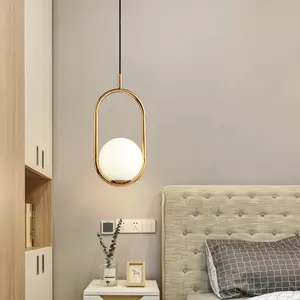 LED Decorative Nordic Modern Hanging Lamp Hotel Restaurant Dining Room Creative Glass Ball Pendant Light For Living Room