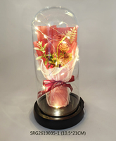 Boules en verre LED avec fleurs rouges pour la décoration de mariage et la décoration de la maison