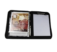 Porte-documents en cuir TSH avec classeur à anneaux A4, couverture rigide en PVC, 60 feuilles, pour conférences, entreprise, promotion, dossiers