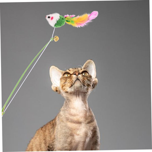 Juguete Interactivo para Gatos, Varita con Plumas y Campana, Color Aleatorio, Divertido para Gatitos - Product Image 6