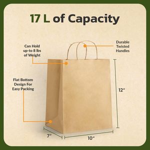 Eco-Friendly Custom Logo Laminated Branded Fast Food Packaging Kraft Paper <b>Bags</b> Food Takeaway Twisted Microwave Safe <b>Compostable</b> - Product Image 2