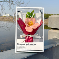Kotak Hadiah Pernikahan Kreatif QY, Hadiah Bunga Buatan untuk Valentine dan Ulang Tahun, Buket Tulip Mini Beraroma Wangi Buatan Tangan dari Sabun