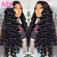 Perruques bouclées ondulées naturelles en dentelle frontale, perruques bon marché en cheveux humains HD, fournisseur chinois de cheveux Funmi, perruque super double drawn