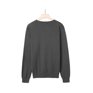 Automne hiver à manches longues pull tricoté en gros pull en coton de haute qualité à col en v pour hommes - Product Image 2